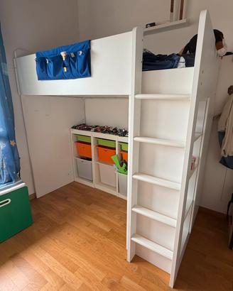 Letto a soppalco ikea con materasso