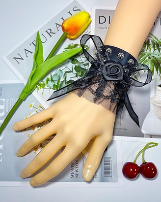 Braccialetti pizzo nero - 2pz