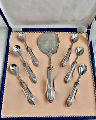 Servizio da dessert vintage in argento