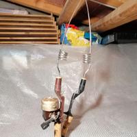 canne pesca acciaio con mulinello  vintage