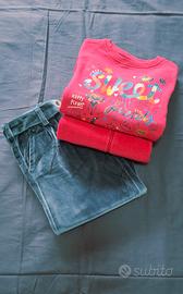 Set felpa+pile+pantalone bimba