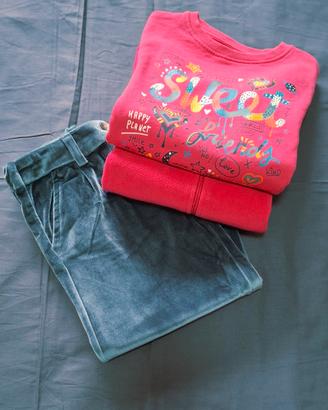 Set felpa+pile+pantalone bimba