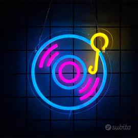 Accessorio giradischi neon vintage musica 
