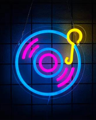 Accessorio giradischi neon vintage musica 