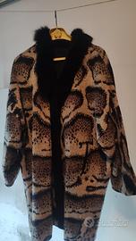 cappotto in lana con collo pelliccia