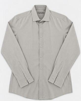 Camicia uomo Clayton L grigio perla 100% cotone e