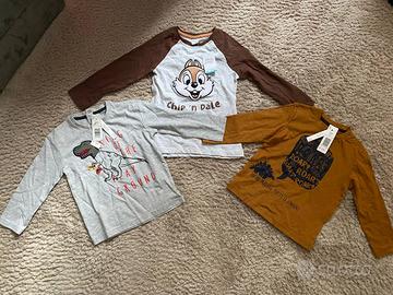 3 magliette nuove maniche lunghe  bimbo 24 mesi