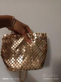 Borsa secchiello elegante in maglia metallica