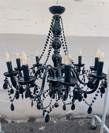 Lampadario nero critallo e plexy