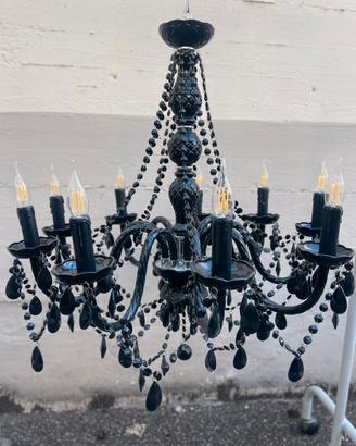 Lampadario nero critallo e plexy