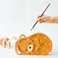 Two N Lampada Artigianale Legno Led Orso