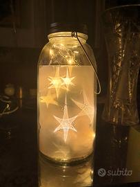 Lanterna Natalizia in vetro a pile