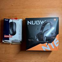 Cuffie Gaming Nubwo N16 + Mouse Trust Nuovi