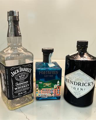 bottiglie gin  vuote come da foto