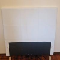 Testiera Letto singolo in ecopelle bianca nuova