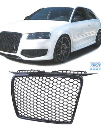 GRIGLIA AUDI A3 8P 8PA 05-08 LOOK RS3 NERO LUCIDO