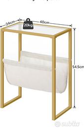 Tavolino. Metallo portariviste hoobro salvaspazio