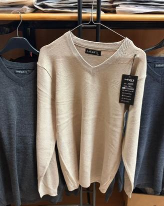 set tre maglioni uomo scollo a v m/l nuovi