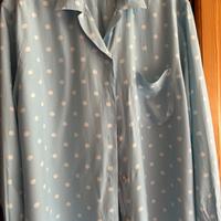 Camicetta vintage Stefanel turchese a pois