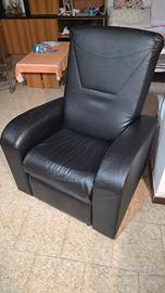 poltrona reclinabile  similpelle nera