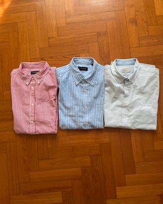 3 camicie uomo maniche corte estive L seersucker