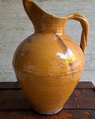 vaso brocca vintage terracotta smaltata 