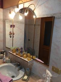 Mobile granito rosa bagno + specchio con luci