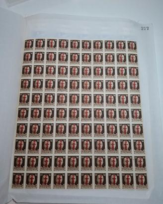 6x INTERI FOGLI 100 SERIE REGNO 1942 IMPERIALE PR