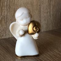 Angioletto bianco e dorato soprammobile