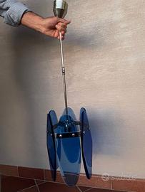 Lampadario design vetro blu vintage anni 70