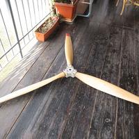 Elica tripala aereo vintage in legno