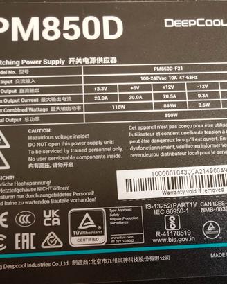 Alimentatore Deepcool  PM850D