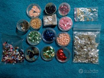 Assortimento paillettes vintage varie forme e colo