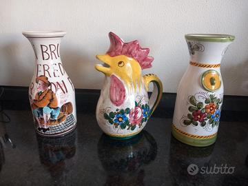 BROCCA E BOTTIGLIA  IN CERAMICA VINTAGE