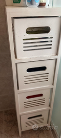 Mobiletto Cassettiera Bagno Salvaspazio Bianco