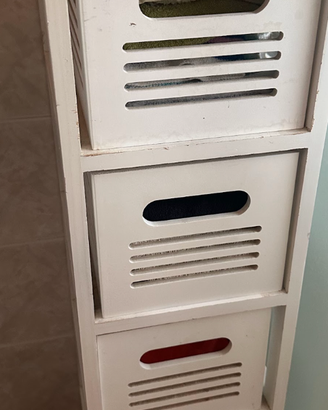 Mobiletto Cassettiera Bagno Salvaspazio Bianco