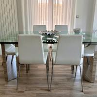 Tavolo Calligaris “Tower “ in cristallo ed acciaio