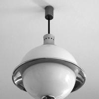 Lampadario di design Anni 60 a doppia semisfera