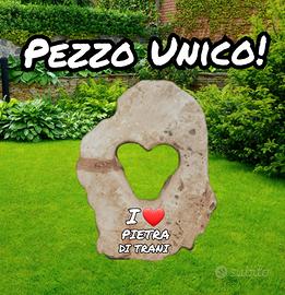 CUORE IN PIETRA NATURALE DI TRANI - PEZZO UNICO