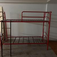 Letto a castello in ferro con rete