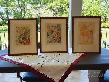 Salvador dali' 3 xilografie certificate