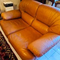 2 Poltrone in pelle marrone 