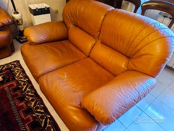 2 Poltrone in pelle marrone 