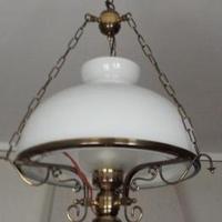 Lampadario grande in vetro e ottone