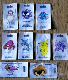 9 POKEMON DUNKIN BUBBLE GUM STICKERS