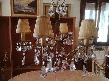 LAMPADARIO VINTAGE PENDENTI IN VETRO A GOCCE