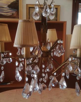 LAMPADARIO VINTAGE PENDENTI IN VETRO A GOCCE