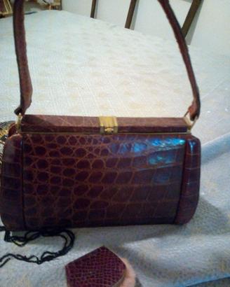Borsa classica vintage coccodrillo