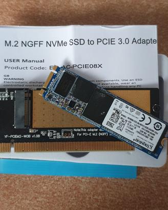Adattatore NVMe M.2 A USB 3.1 Gen 2 - 10 Gbps, Per SSD 970/960, Scheda Senza Cavi, Plug And Play - 2
