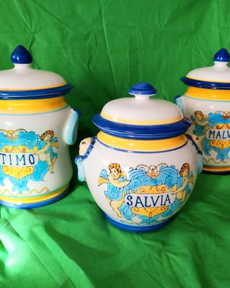 Vasi farmaceutici Timo Salvia Malva 